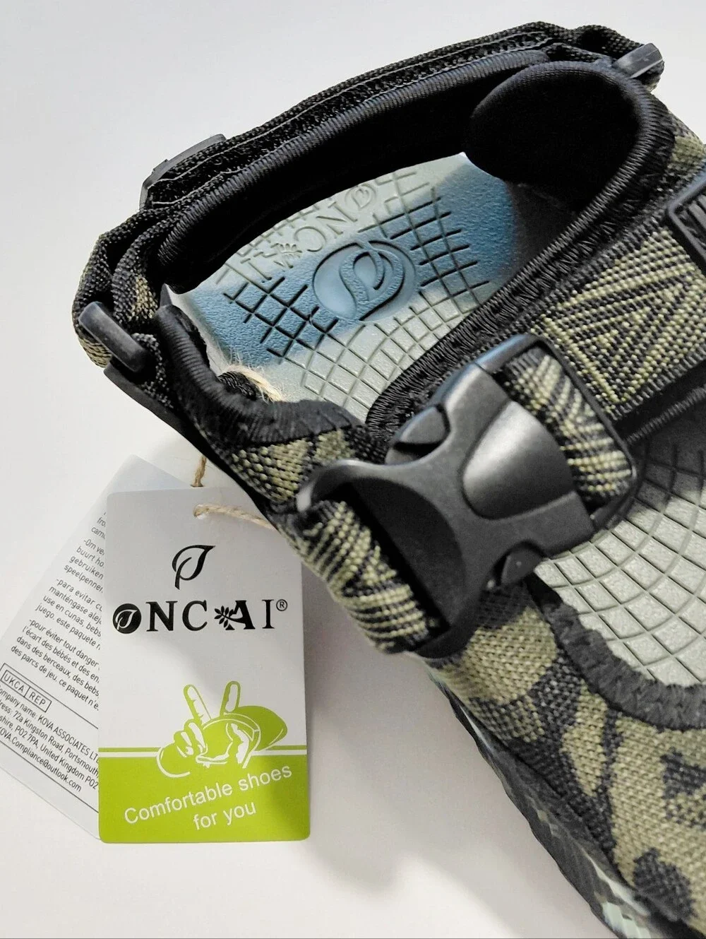 NCAI Men's  Camouflage Green Hiking Sandals Size 9